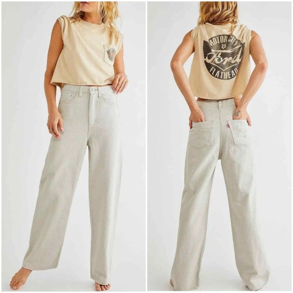 Levis Premium High Loose Jean in Mushroom Grey - Picture 3 of 12